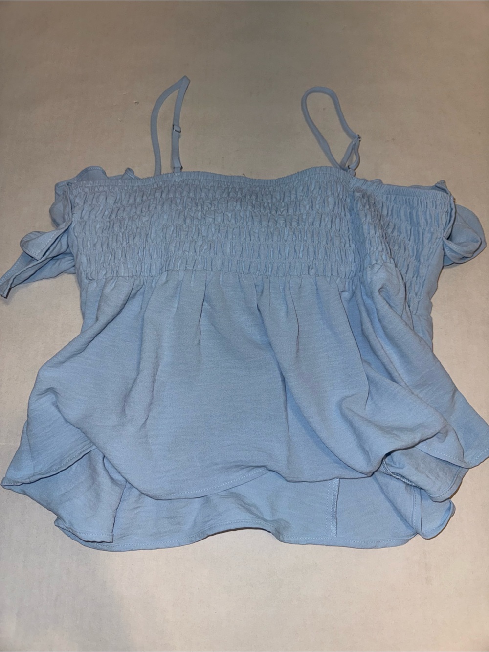 Light Blue Ruffle Top - Picture 2 of 4